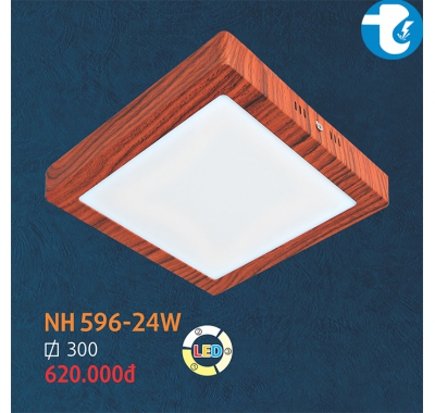 ĐÈN ỐP TRẦN GỖ VUÔNG NH 596